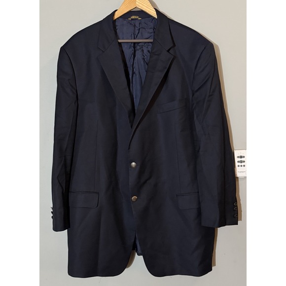 Hickey Freeman Blazer Sport Coat Worsted Wool‎ Union USA Made Vintage 50L